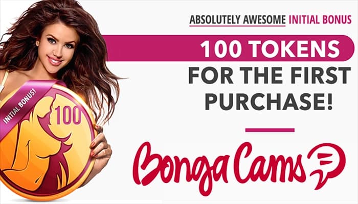 100 fichas gratis por tu primera compra en BongaCams
