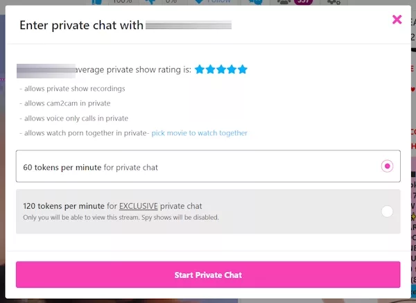 Private chat prompt